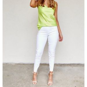 Spanx Distressed White Skinny Jeans